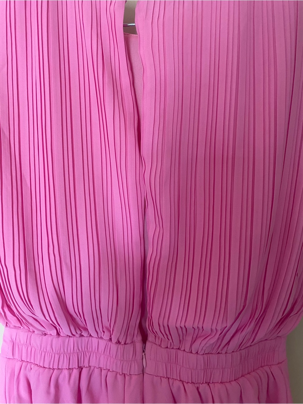 Fashion Nova Pink Pleated Romper | Flowy Stretch Waist | Size M/L Fit - Picture 5 of 6